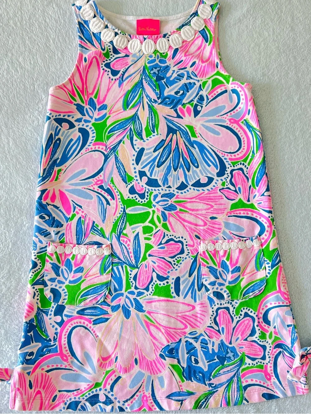 Lilly Pulitzer Shift dress Tiger Sunrise Print dress Size 6-7